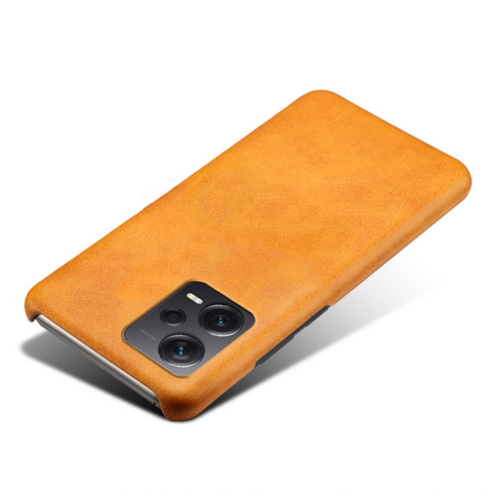 For Xiaomi Redmi Note 12 Pro+ 5G Calf Textured Phone Cover Anti-scratch PU Leather Coated PC Mobile Phone Case