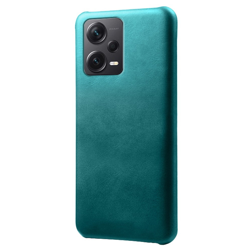 For Xiaomi Redmi Note 12 Pro+ 5G Calf Textured Phone Cover Anti-scratch PU Leather Coated PC Mobile Phone Case