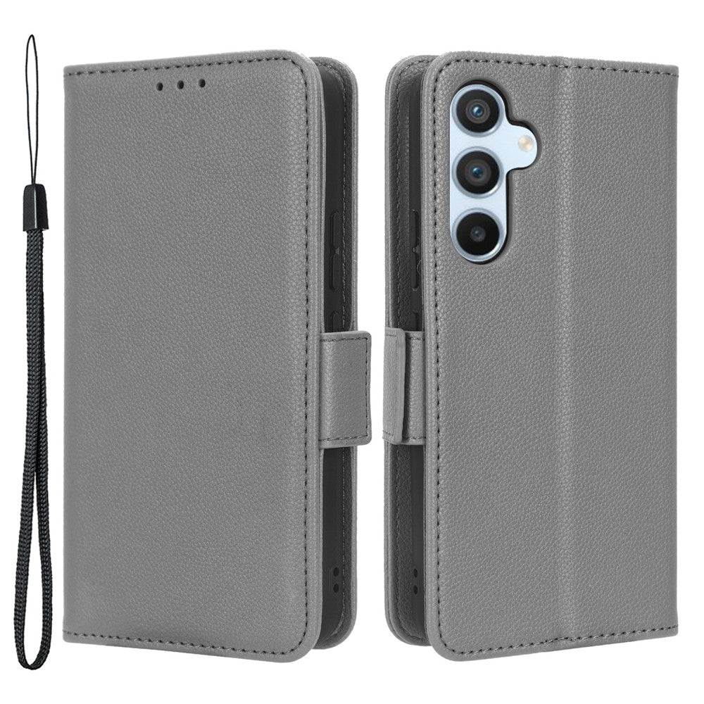 Samsung Galaxy A54 5G-mobil- og pungetui i PU-læder med litchitekstur og to magnetiske lukninger
