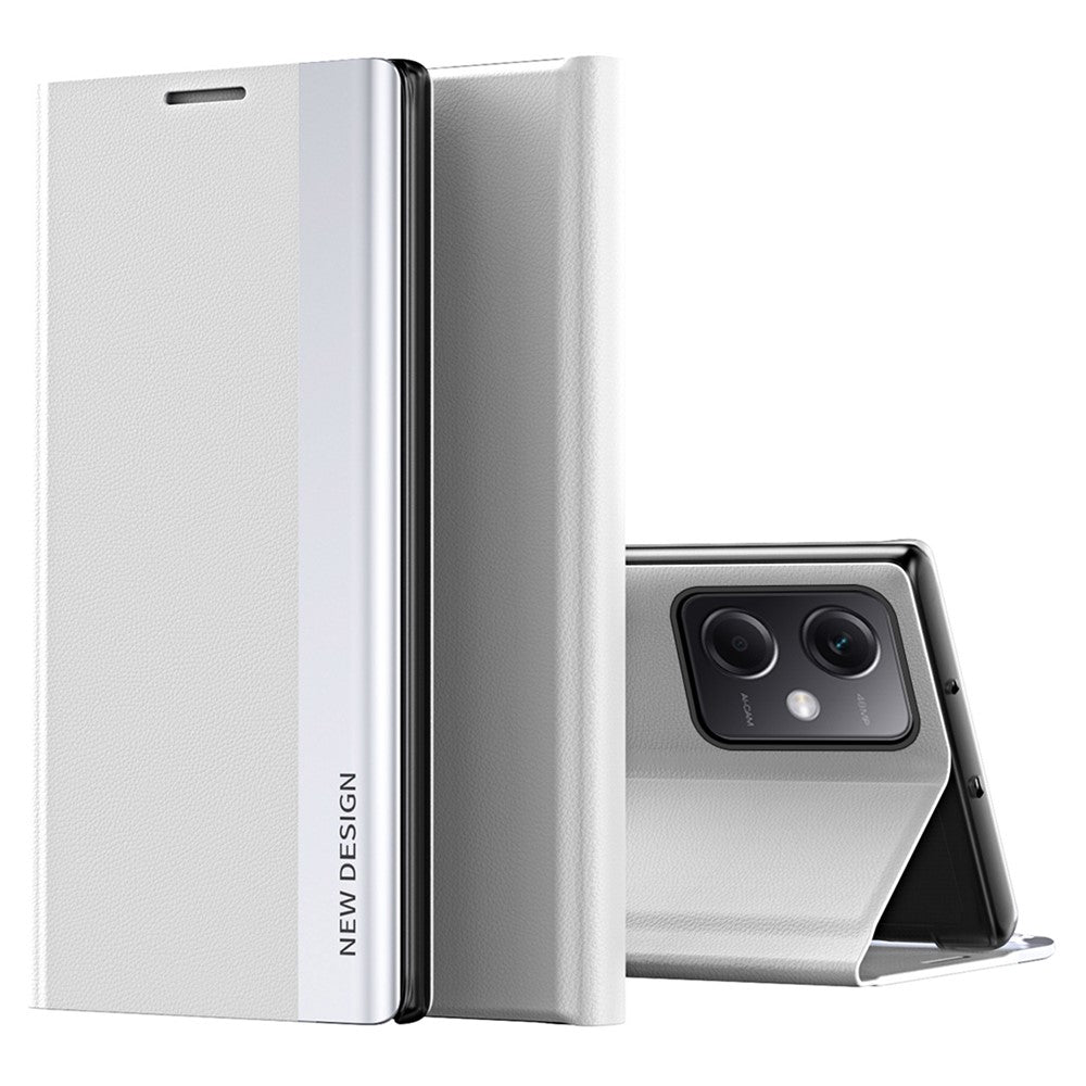 Xiaomi Poco X5 Pro 5G / Redmi Note 12 Pro Speed 5G / Note 12 Pro 5G PU-läder stativmobilskal galvaniserat smartphone-skydd