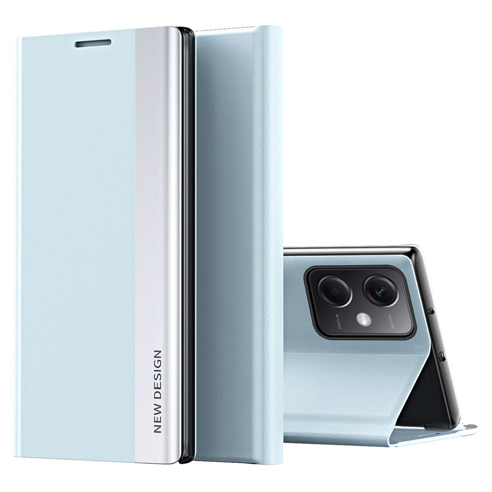 Xiaomi Poco X5 Pro 5G / Redmi Note 12 Pro Speed 5G / Note 12 Pro 5G PU-läder stativmobilskal galvaniserat smartphone-skydd