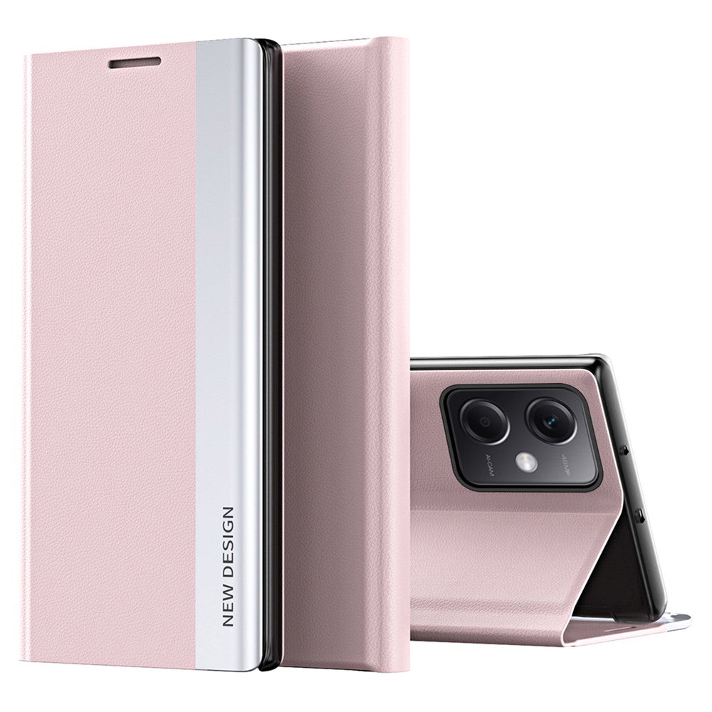 Xiaomi Poco X5 Pro 5G / Redmi Note 12 Pro Speed 5G / Note 12 Pro 5G PU-läder stativmobilskal galvaniserat smartphone-skydd