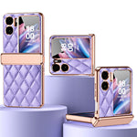 For Oppo Find N2 Flip 5G PU Leather Coated PC Anti-drop Phone Case Magnetic Hinge Cover with Small Screen Protector