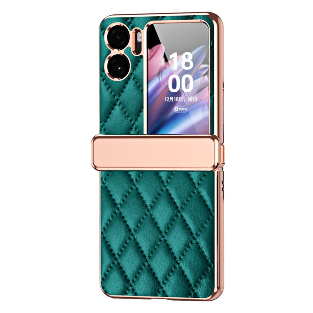 For Oppo Find N2 Flip 5G PU Leather Coated PC Anti-drop Phone Case Magnetic Hinge Cover with Small Screen Protector