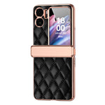 For Oppo Find N2 Flip 5G PU Leather Coated PC Anti-drop Phone Case Magnetic Hinge Cover with Small Screen Protector