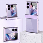 For Oppo Find N2 Flip 5G Hard PC Phone Case Magnetic Hinge Protective Cover with Small Screen Protector