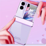 For Oppo Find N2 Flip 5G Hard PC Phone Case Magnetic Hinge Protective Cover with Small Screen Protector