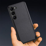 Samsung Galaxy S23+ Stötsäkert PU-läder+TPU+PC Mobilskal Anti-fingeravtrycksskal