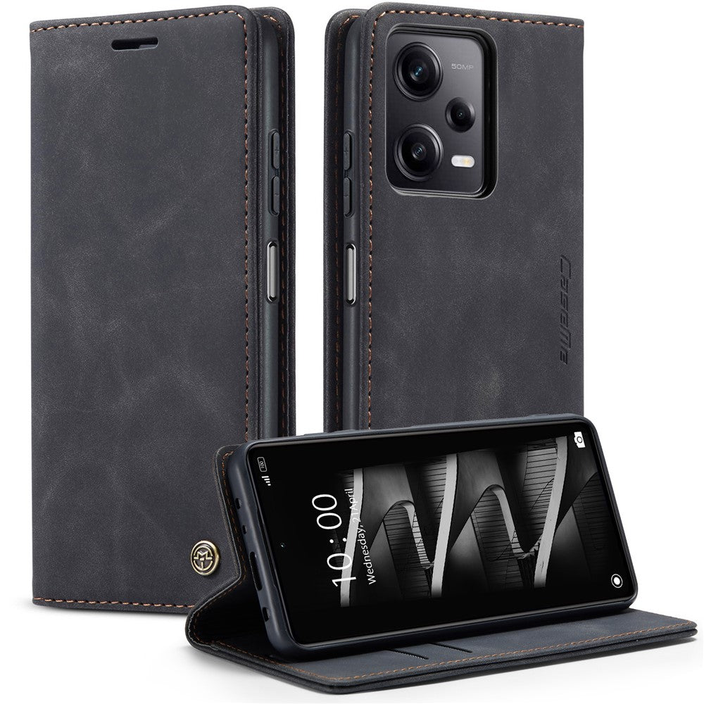 CASEME 013 Series Phone Case for Xiaomi Redmi Note 12 Pro 5G  / Note 12 Pro Speed 5G / Poco X5 Pro 5G Anti-scratch PU Leather Case Wallet Stand Cover