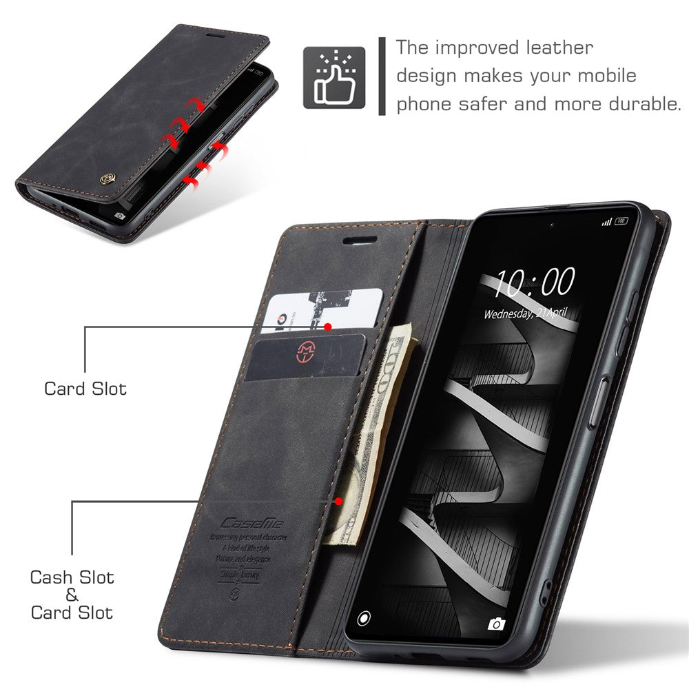 CASEME 013 Series Phone Case for Xiaomi Redmi Note 12 Pro 5G  / Note 12 Pro Speed 5G / Poco X5 Pro 5G Anti-scratch PU Leather Case Wallet Stand Cover