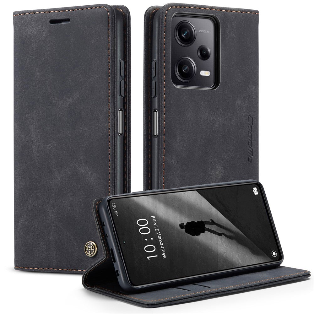 CASEME 013 Series Phone Shell for Xiaomi Redmi Note 12 Pro+ 5G PU Leather Case Wallet Stand Cover