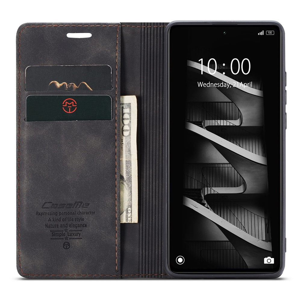 CASEME 013 Series Phone Shell for Xiaomi Redmi Note 12 Pro+ 5G PU Leather Case Wallet Stand Cover