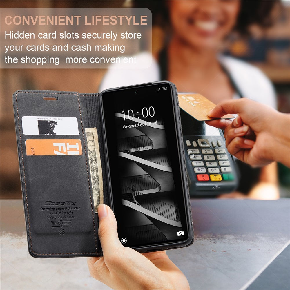 CASEME 013 Series Phone Shell for Xiaomi Redmi Note 12 Pro+ 5G PU Leather Case Wallet Stand Cover