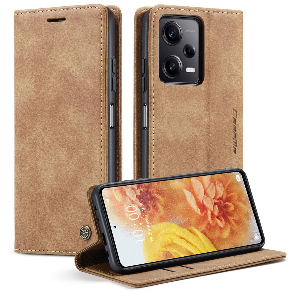 CASEME 013 Series Phone Shell for Xiaomi Redmi Note 12 Pro+ 5G PU Leather Case Wallet Stand Cover