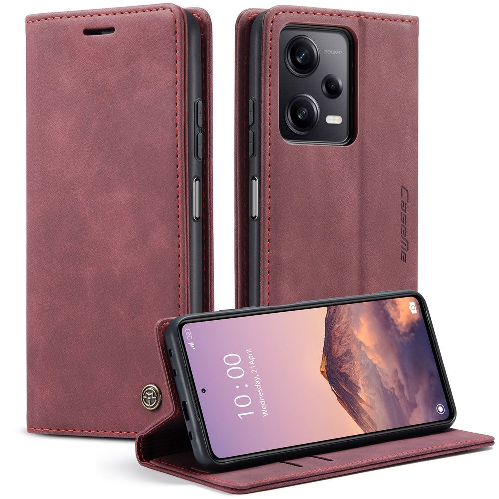 CASEME 013 Series Phone Shell for Xiaomi Redmi Note 12 Pro+ 5G PU Leather Case Wallet Stand Cover