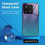 For Xiaomi 13 5G Gradient Color Tempered Glass Phone Case PC + TPU Fall Prevention Protective Cover