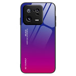 Xiaomi 13 Pro 5G Gradient Color Phone Case Härdat Glas + PC Baksida TPU Stötfångare Design Reptåligt Phone Cover