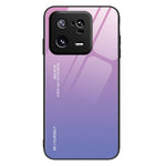 Xiaomi 13 Pro 5G Gradient Color Phone Case Härdat Glas + PC Baksida TPU Stötfångare Design Reptåligt Phone Cover