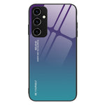 Telefoncover med gradientfarve til Samsung Galaxy A54 5G, hærdet glas + PC + TPU skridsikkert telefoncover