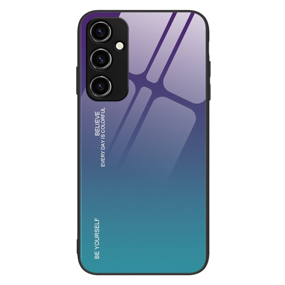 Telefoncover med gradientfarve til Samsung Galaxy A54 5G, hærdet glas + PC + TPU skridsikkert telefoncover