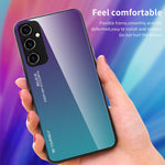 Telefoncover med gradientfarve til Samsung Galaxy A54 5G, hærdet glas + PC + TPU skridsikkert telefoncover
