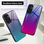 Telefoncover med gradientfarve til Samsung Galaxy A54 5G, hærdet glas + PC + TPU skridsikkert telefoncover
