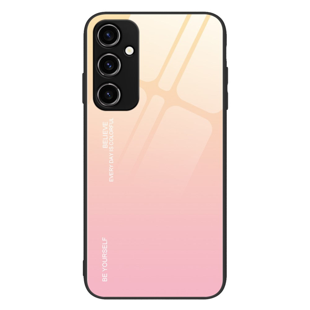 Telefoncover med gradientfarve til Samsung Galaxy A54 5G, hærdet glas + PC + TPU skridsikkert telefoncover