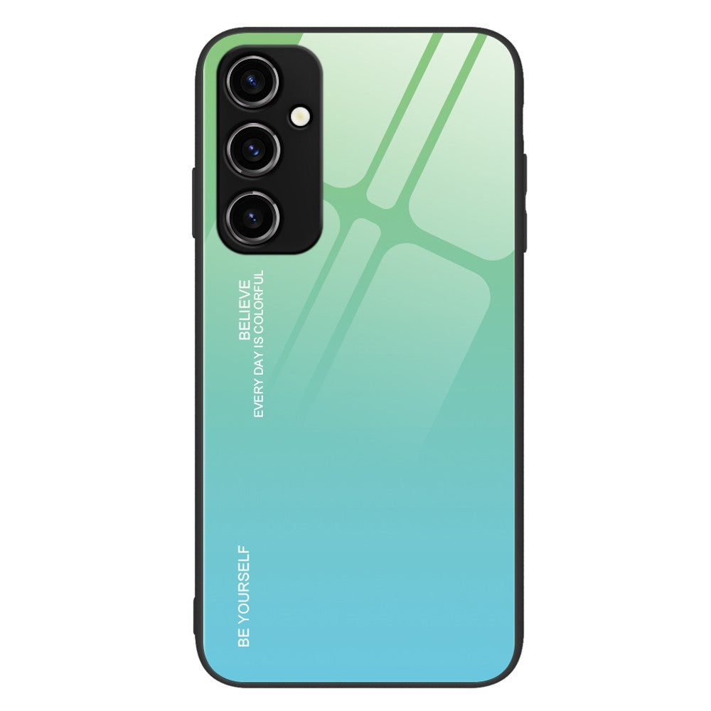 Telefoncover med gradientfarve til Samsung Galaxy A54 5G, hærdet glas + PC + TPU skridsikkert telefoncover