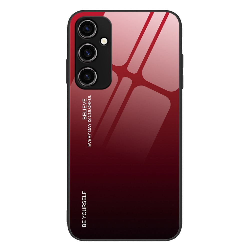 Telefoncover med gradientfarve til Samsung Galaxy A54 5G, hærdet glas + PC + TPU skridsikkert telefoncover