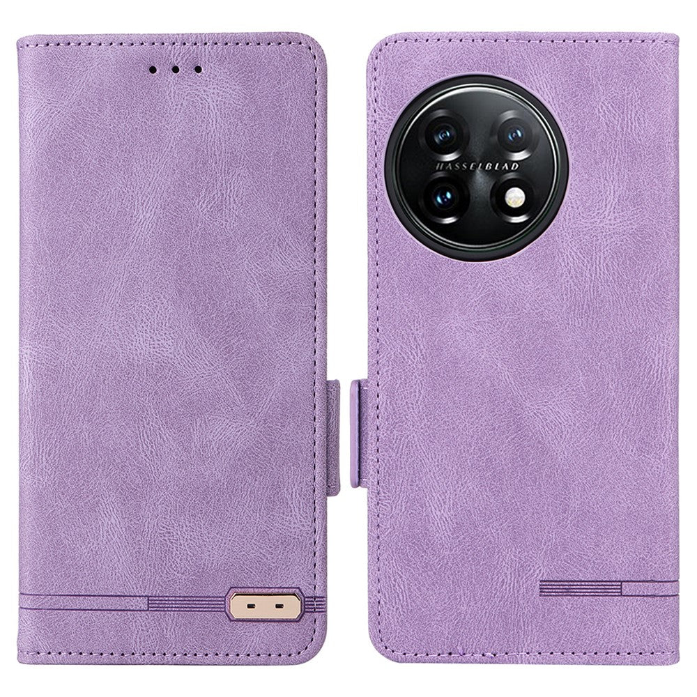 For OnePlus 11 5G Flip Cell Phone Cover Hardware Decor PU Leather Wallet Phone Case with Phone Stand Function