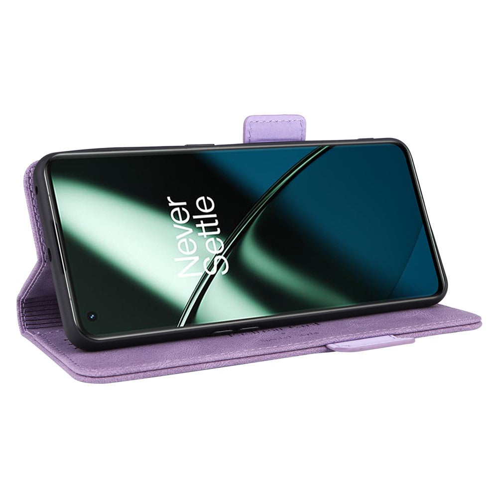 For OnePlus 11 5G Flip Cell Phone Cover Hardware Decor PU Leather Wallet Phone Case with Phone Stand Function