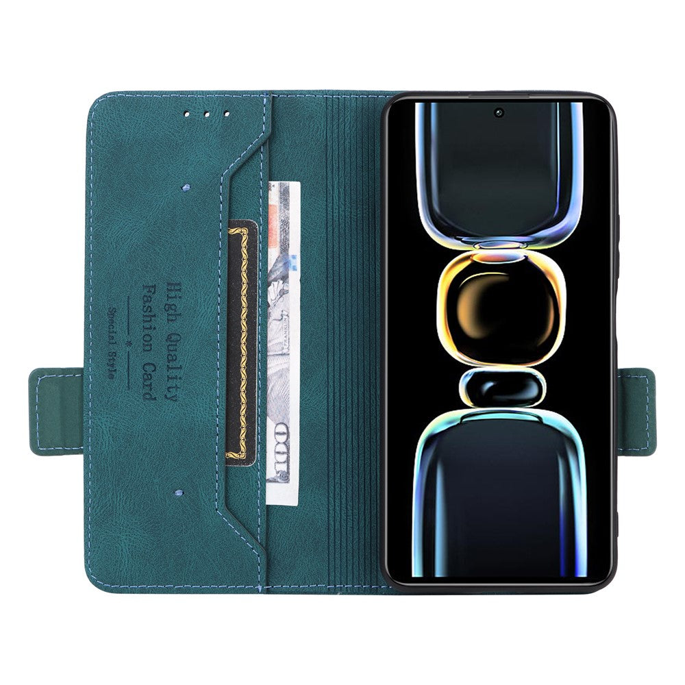 For Xiaomi Redmi K60E 5G PU Leather Wallet Phone Case Hardware Decor Stand Flip Cell Phone Cover