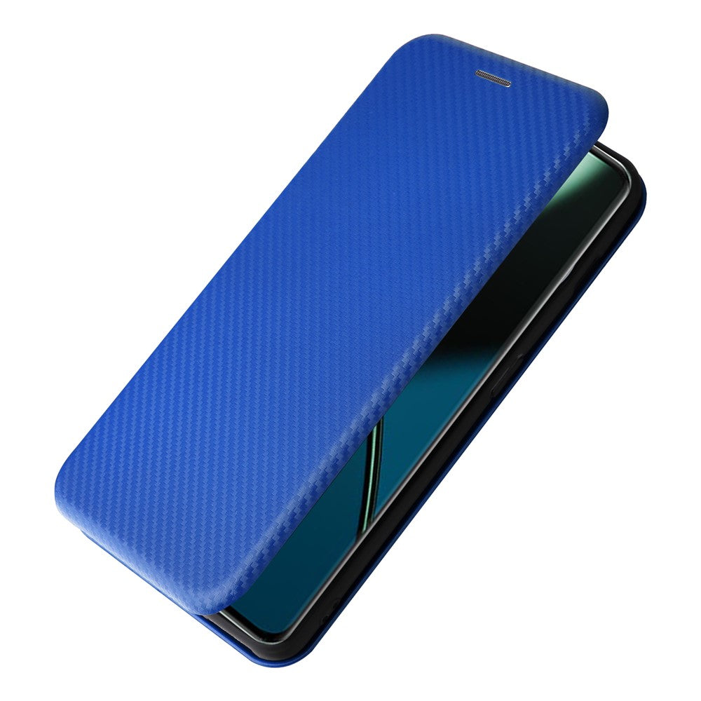 OnePlus 11 5G PU-läder stativ korthållare kolfibertextur magnetisk självabsorberande folio-mobilskal