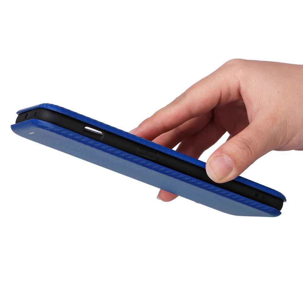 For OnePlus 11 5G PU Leather Stand Card Slots Case Carbon Fiber Texture Magnetic Auto-absorbed Folio Phone Cover