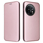 For OnePlus 11 5G PU Leather Stand Card Slots Case Carbon Fiber Texture Magnetic Auto-absorbed Folio Phone Cover