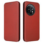For OnePlus 11 5G PU Leather Stand Card Slots Case Carbon Fiber Texture Magnetic Auto-absorbed Folio Phone Cover