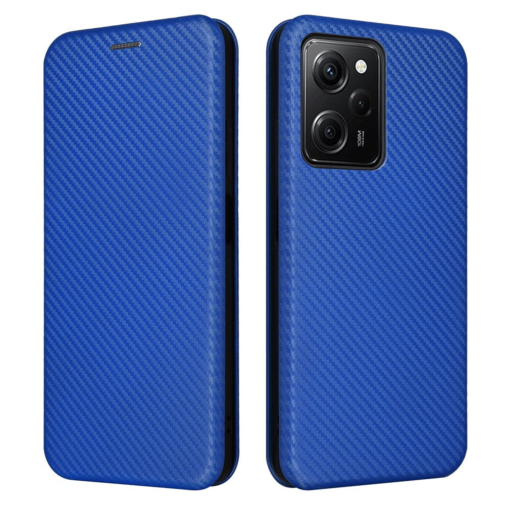 Mobilcover til Xiaomi Redmi Note 12 Pro Speed 5G / Note 12 Pro 5G / Poco X5 Pro 5G i PU-læder med kolfibertekstur, stativ og kortholder