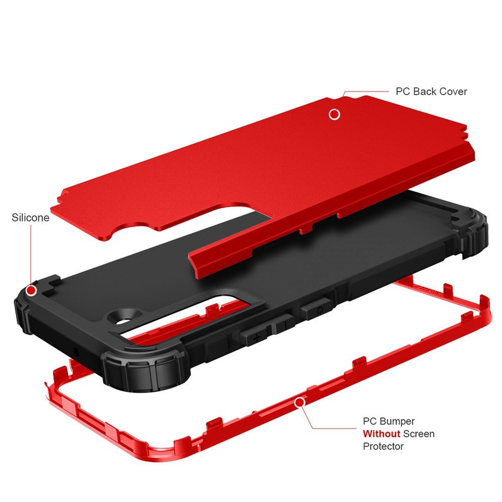 For Samsung Galaxy S23+ Drop Protection 3-In-1 Phone Shell PC+Silicone Phone Case Shockproof Mobile Phone Cover