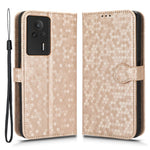 Anti-drop Leather Phone Cover For Xiaomi Redmi K60E 5G , Dot Pattern Imprinted Wallet Stand Protective Phone Case