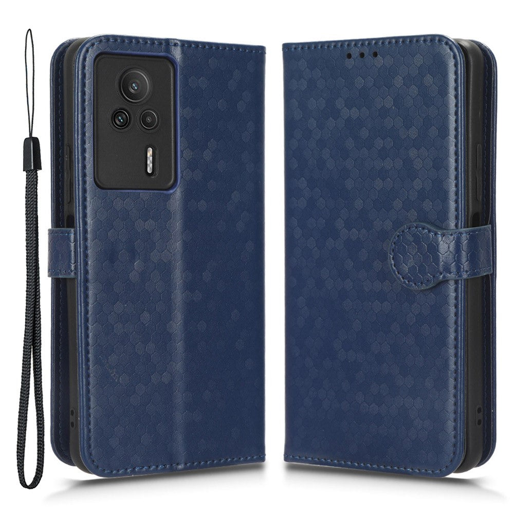 Anti-drop Leather Phone Cover For Xiaomi Redmi K60E 5G , Dot Pattern Imprinted Wallet Stand Protective Phone Case