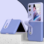 For Oppo Find N2 Flip 5G PU Leather Coated PC Phone Case Hand Strap Kickstand Anti-Drop Cover