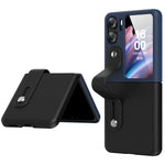 For Oppo Find N2 Flip 5G PU Leather Coated PC Phone Case Hand Strap Kickstand Anti-Drop Cover