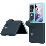 For Oppo Find N2 Flip 5G PU Leather Coated PC Phone Case Hand Strap Kickstand Anti-Drop Cover