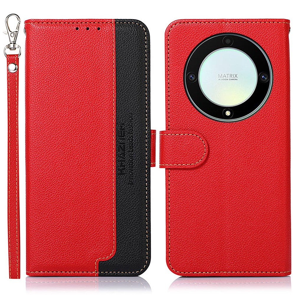 KHAZNEH For Honor X9a 5G/X40 5G/Magic5 Lite 5G RFID Blocking Stand Wallet Cover Anti-Scratch Litchi Texture Leather Phone Case