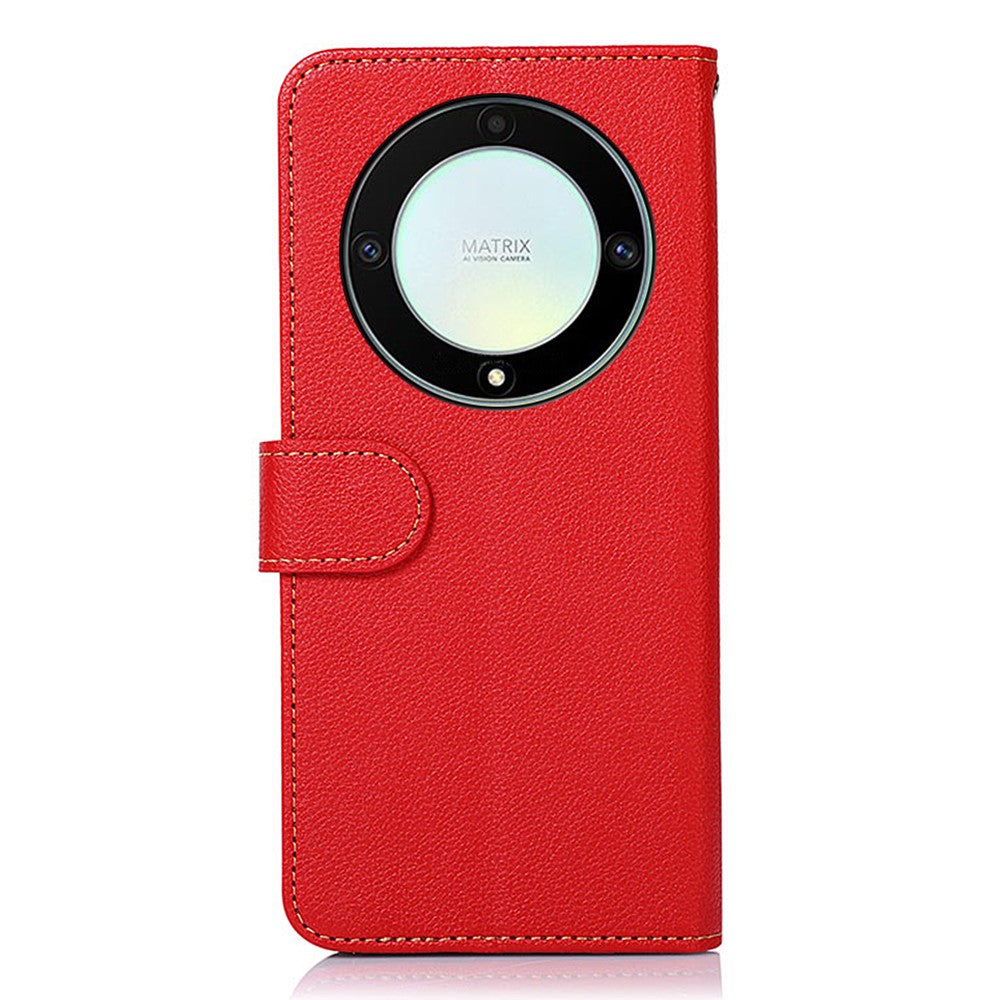 KHAZNEH For Honor X9a 5G/X40 5G/Magic5 Lite 5G RFID Blocking Stand Wallet Cover Anti-Scratch Litchi Texture Leather Phone Case