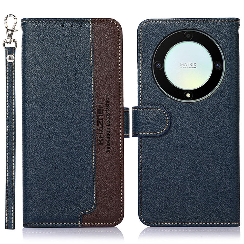 KHAZNEH For Honor X9a 5G/X40 5G/Magic5 Lite 5G RFID Blocking Stand Wallet Cover Anti-Scratch Litchi Texture Leather Phone Case