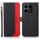KHAZNEH For Honor X8a 4G Læder Telefoncover RFID-blokerende Anti-ridse Litchi-tekstur Standpung Beskyttende Telefonetui