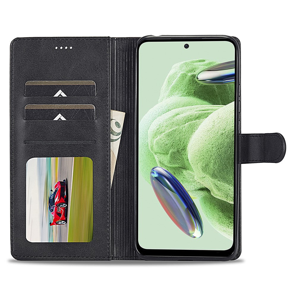 LC.IMEEKE For Xiaomi Redmi Note 12 Pro+ 5G Protective Phone Case Calf Texture Wallet Stand Leather Anti-fall Phone Cover
