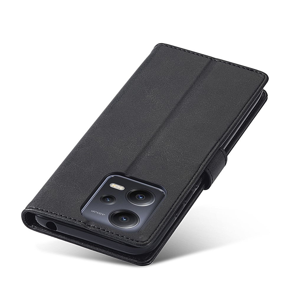 LC.IMEEKE For Xiaomi Redmi Note 12 Pro+ 5G Protective Phone Case Calf Texture Wallet Stand Leather Anti-fall Phone Cover