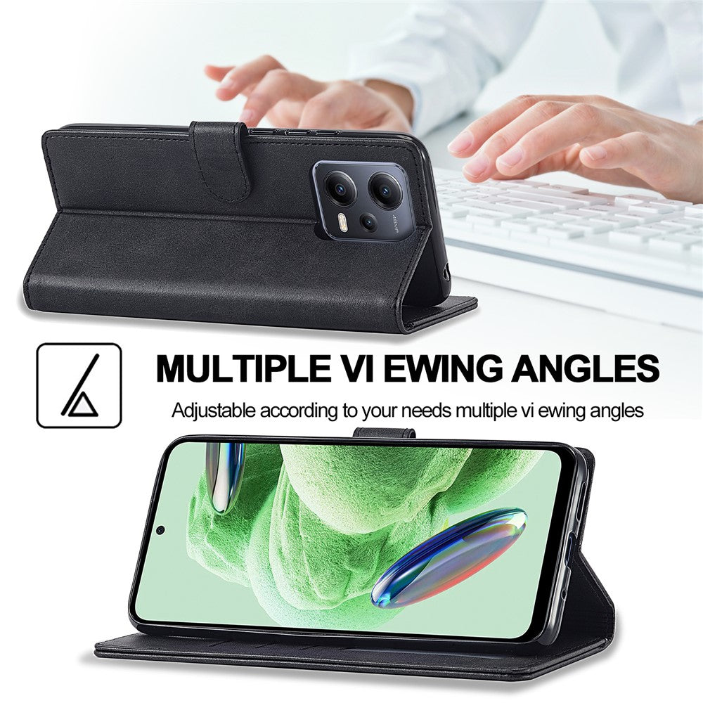 LC.IMEEKE For Xiaomi Redmi Note 12 Pro+ 5G Protective Phone Case Calf Texture Wallet Stand Leather Anti-fall Phone Cover